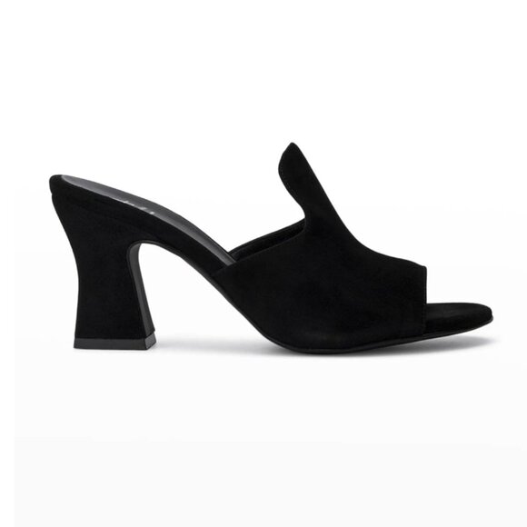 New! Aquatalia Aquatalia‎ Cormi Black Suede Sandals Mules - Picture 1 of 7